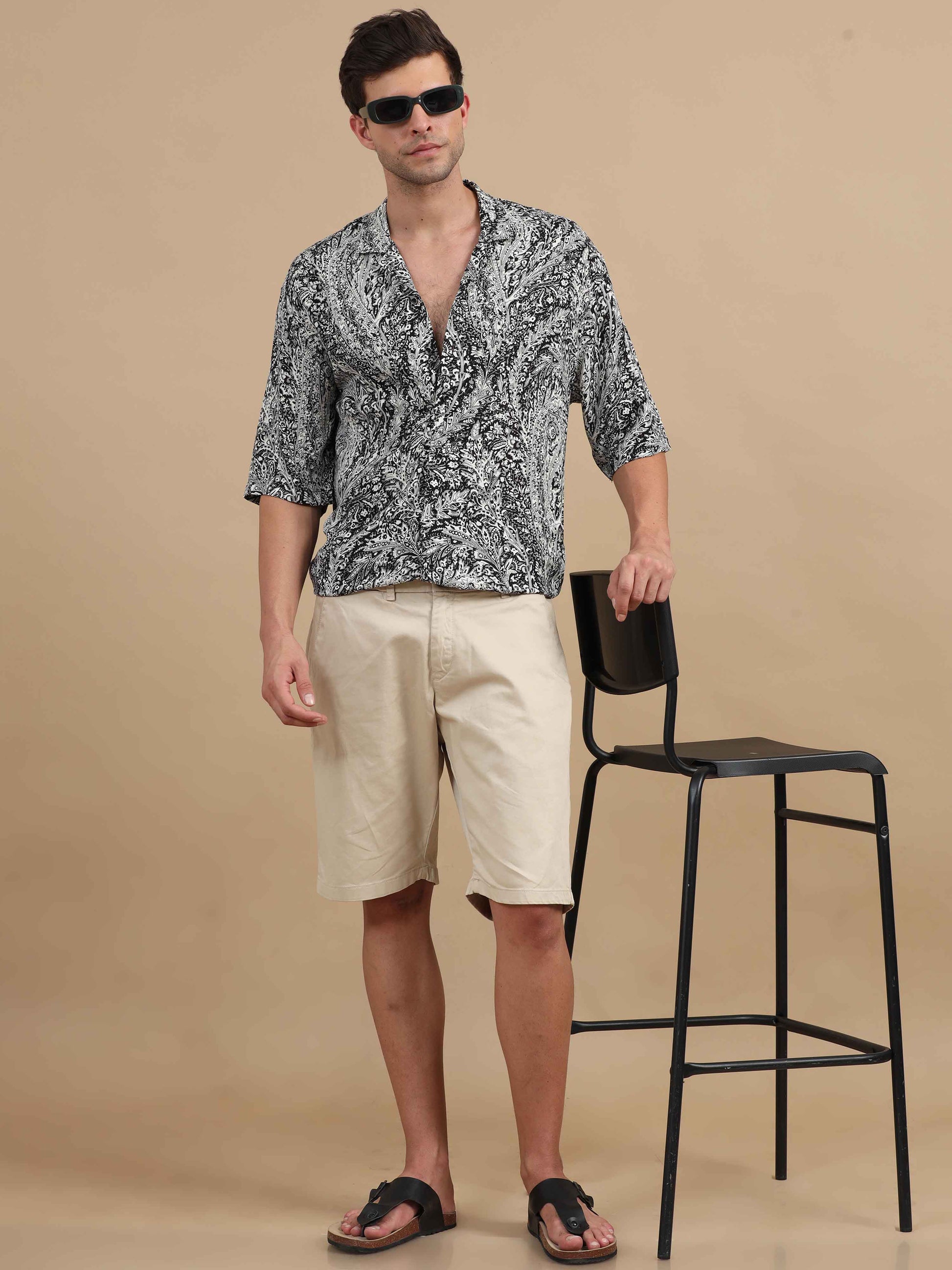 Blackout Floral Print Shirt Men