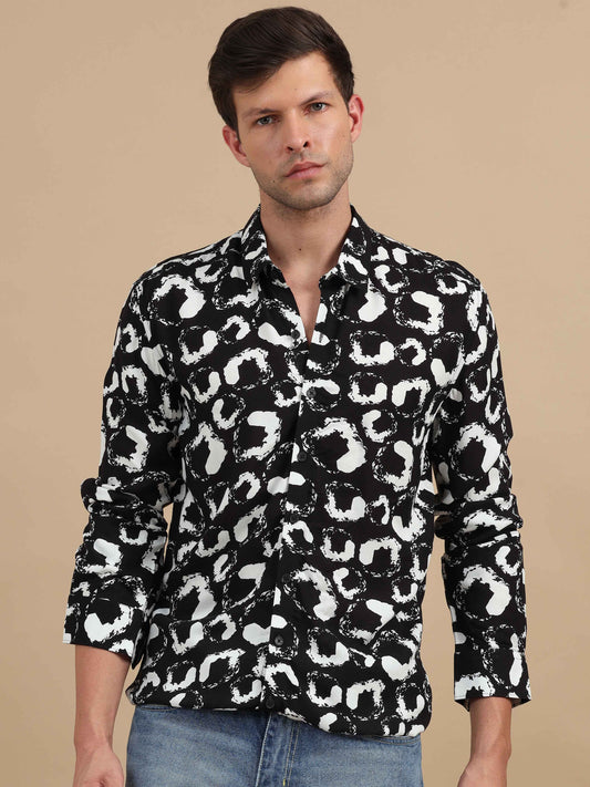 Black Abstract Printed Shirt 