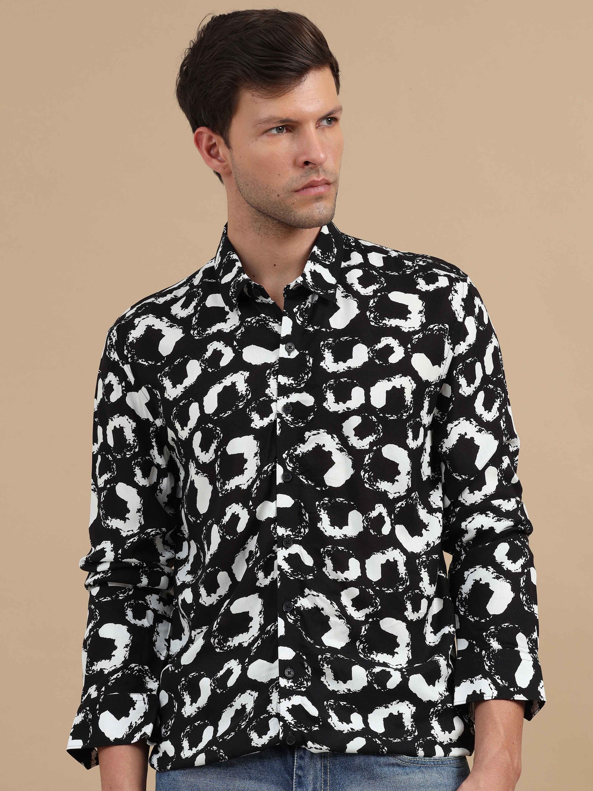 Black Abstract Printed Shirt 