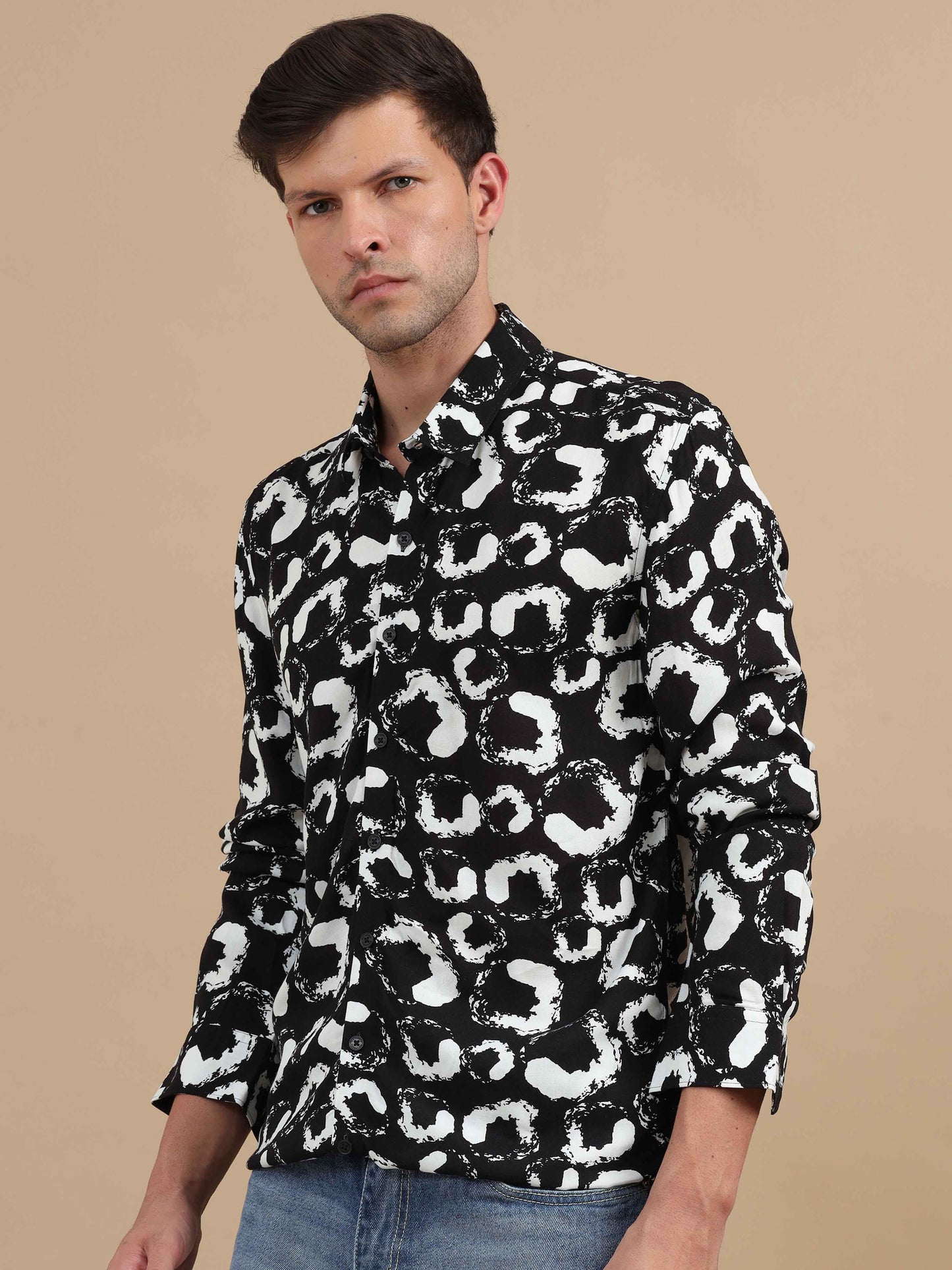 Black Abstract Printed Shirt 