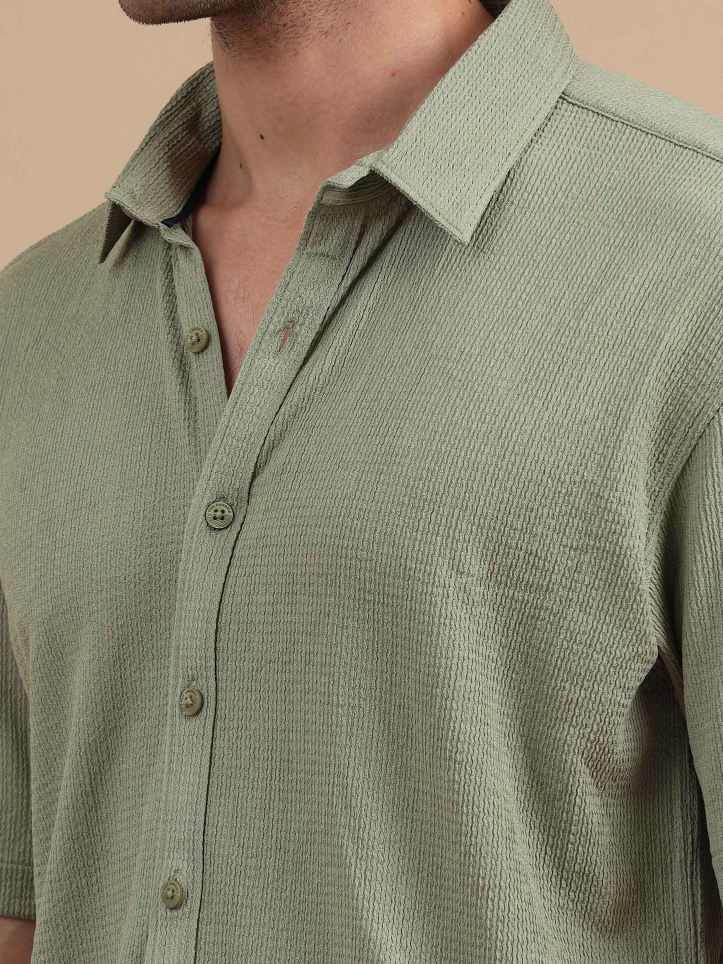 Men Gundaroo Green Shirt half sleeve