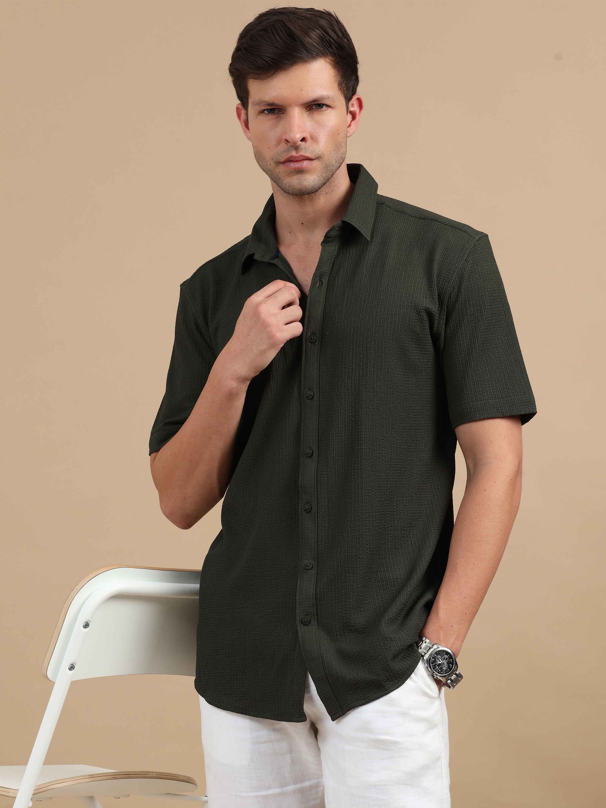 Olive Green Shirt for Men