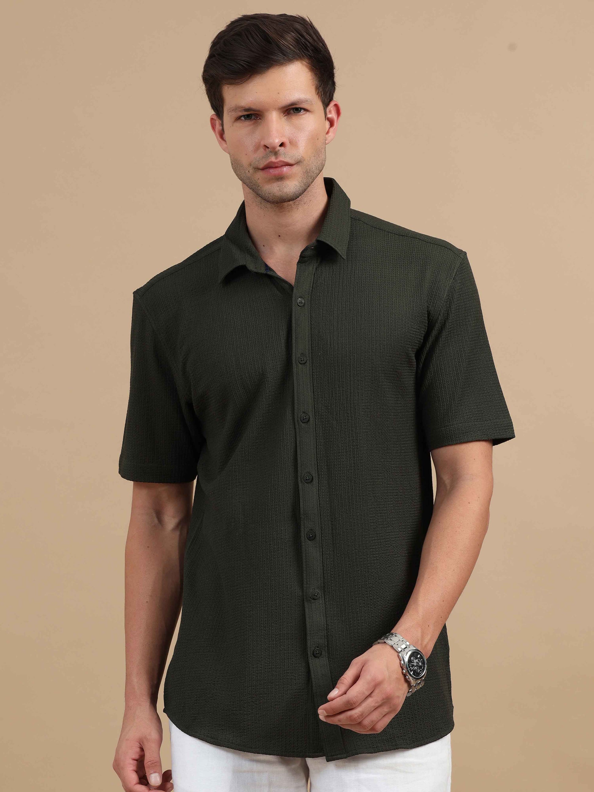 Olive Green Shirt for Men