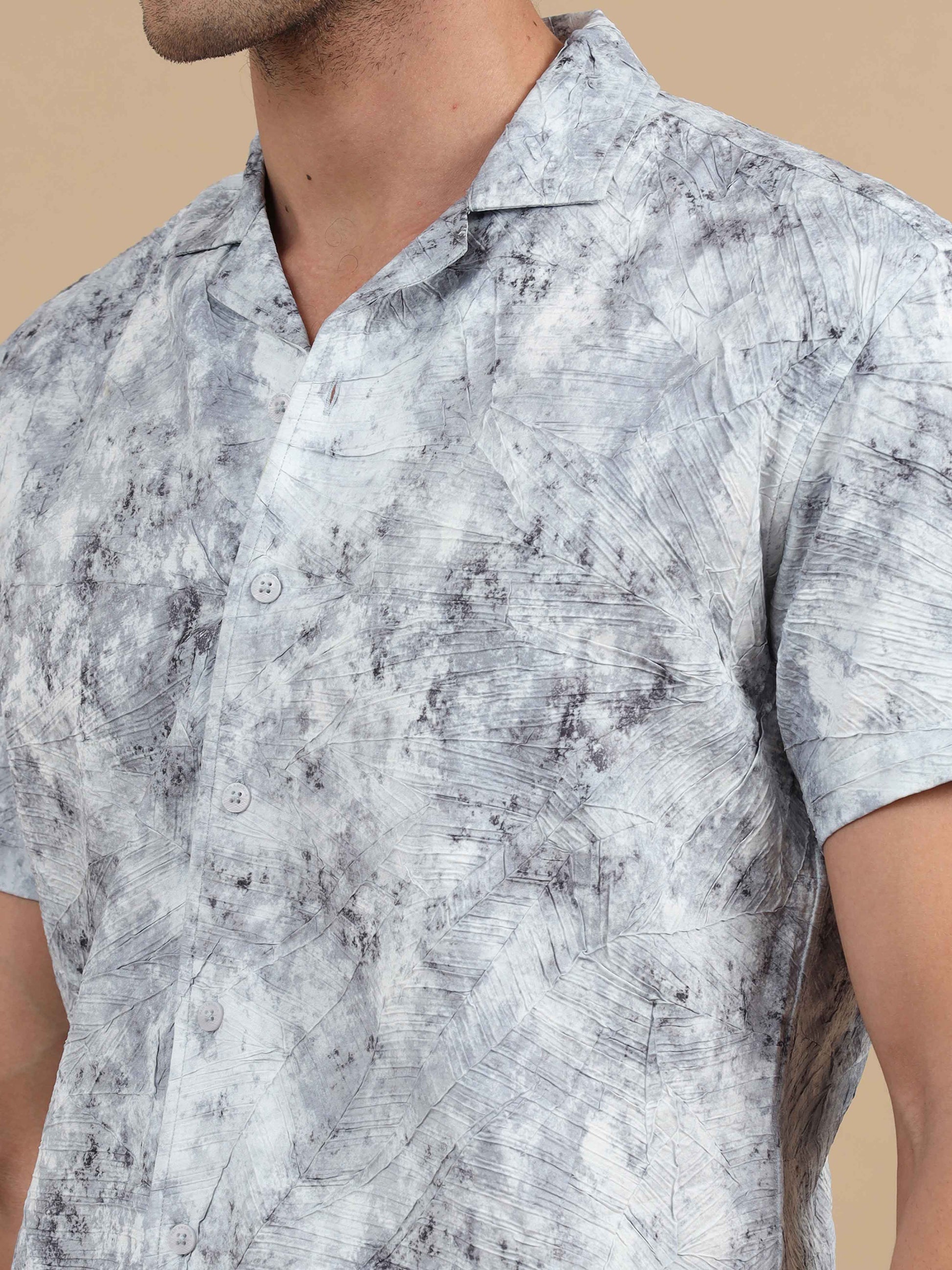 Men Glacier Pearl Cuban Collar Shirt