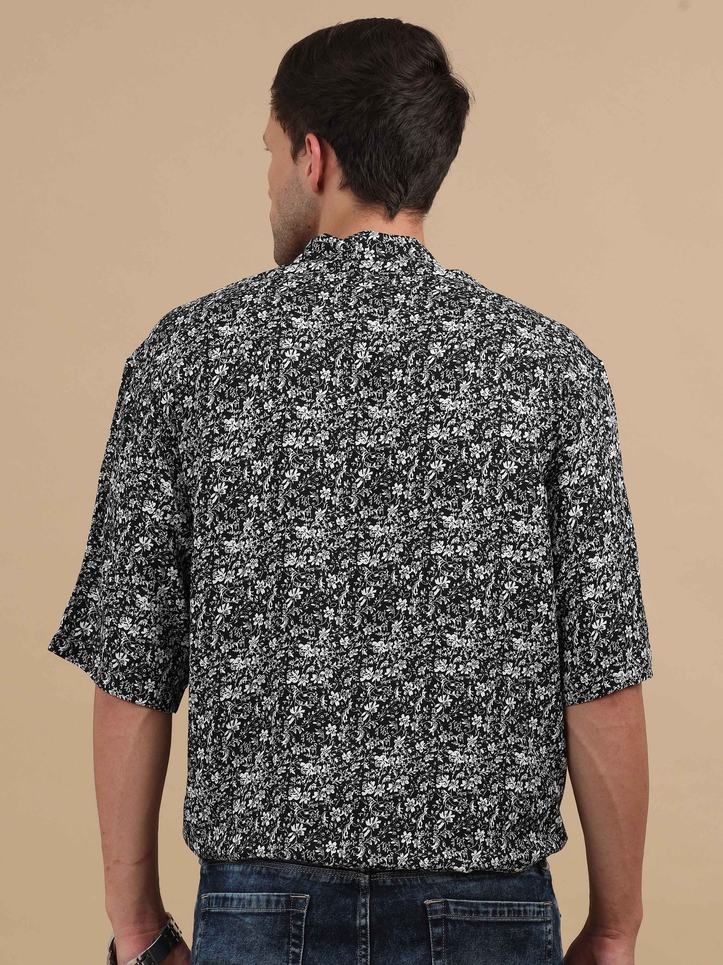 Mens Black Print Shirt