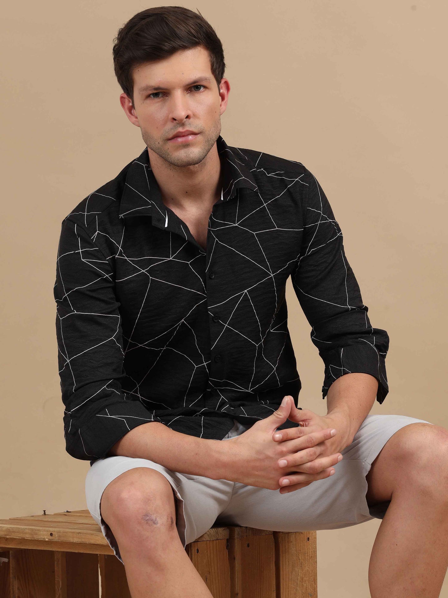  Black Printed Shirt for Men