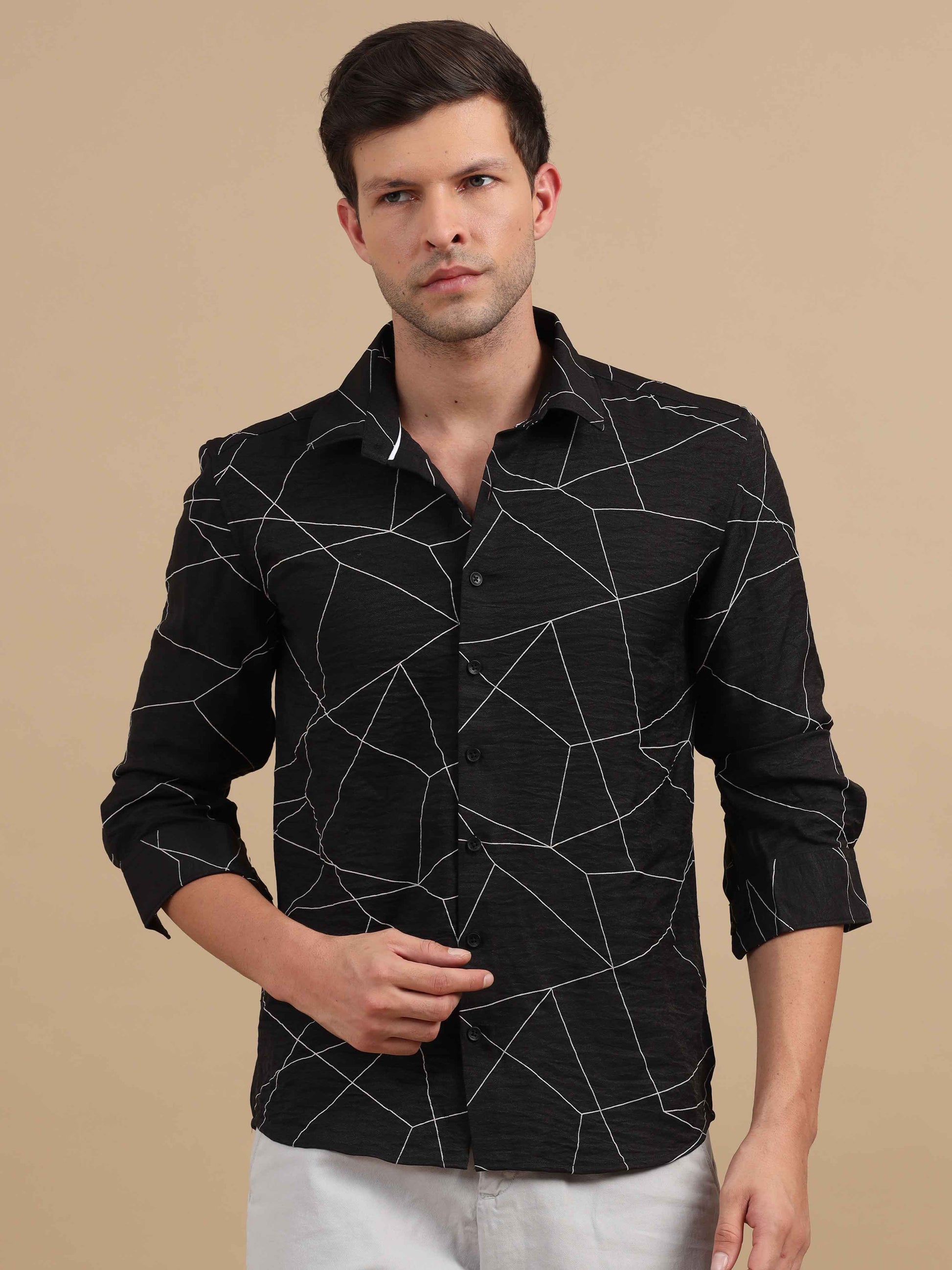  Black Printed Shirt for Men