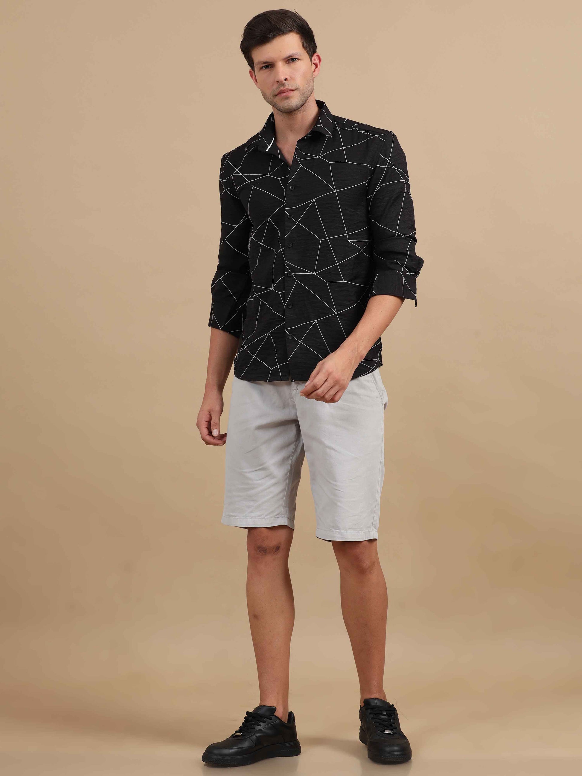  Black Printed Shirt for Men