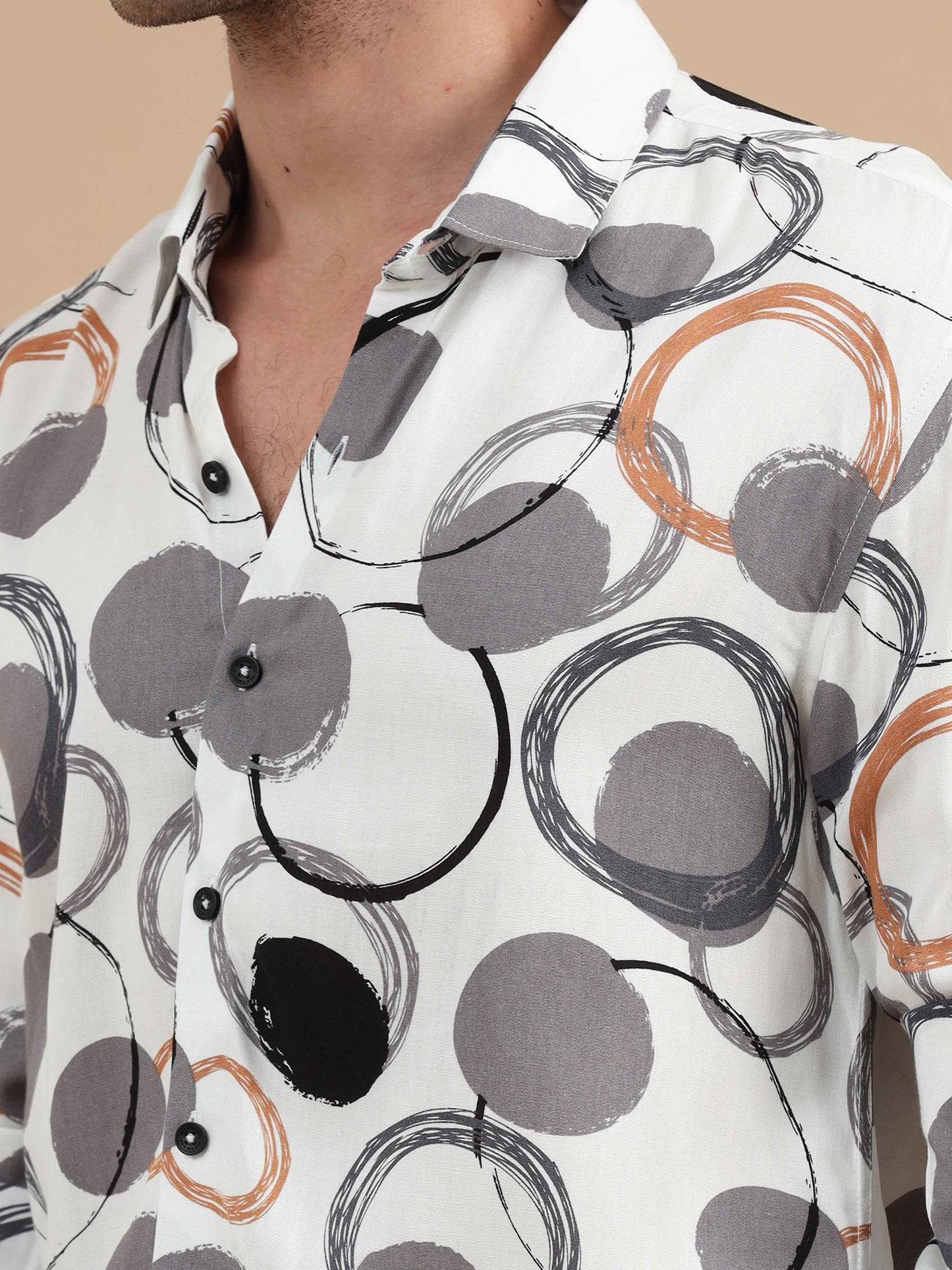 White Printed Shirt for Men