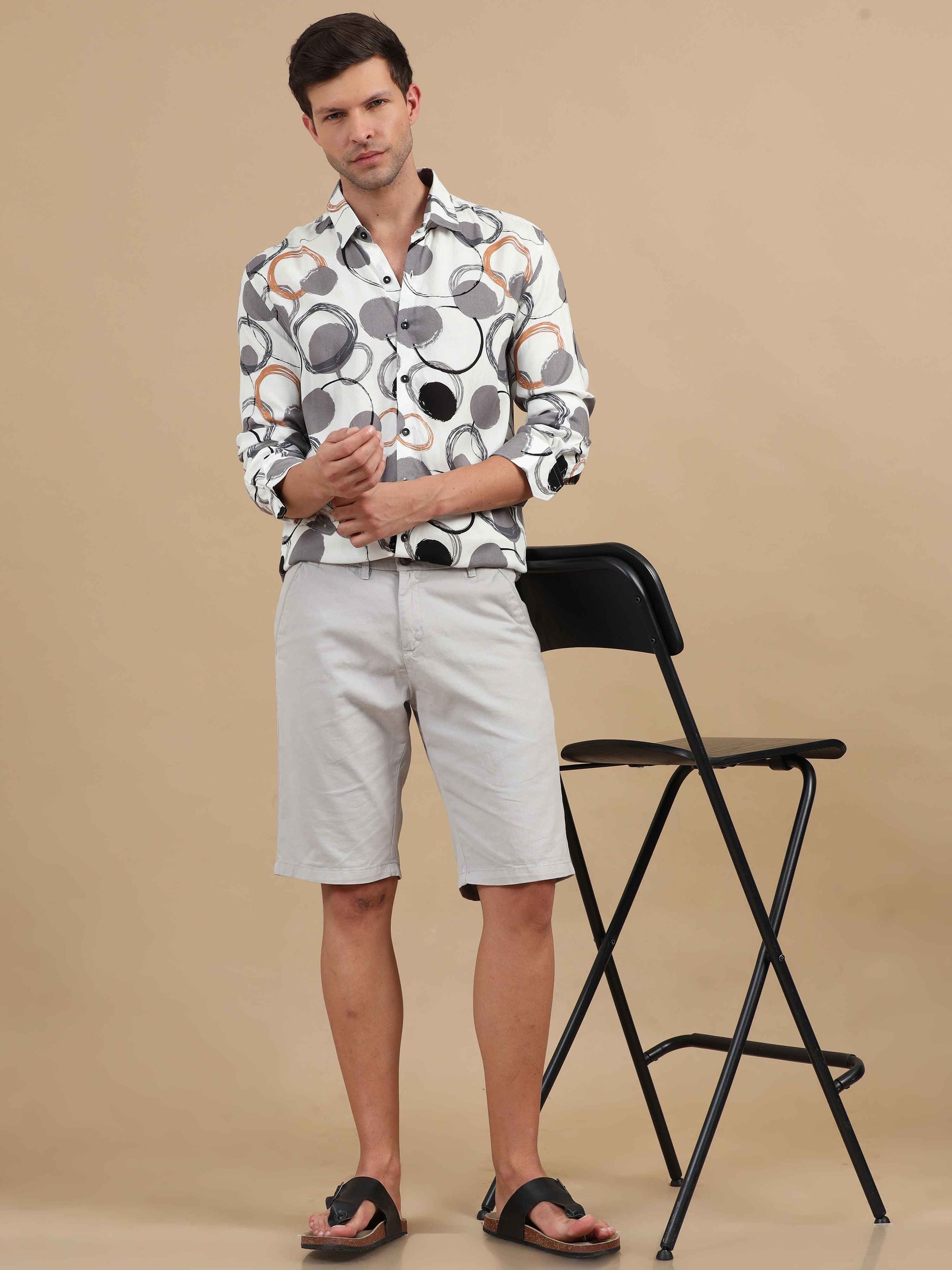 White Printed Shirt for Men